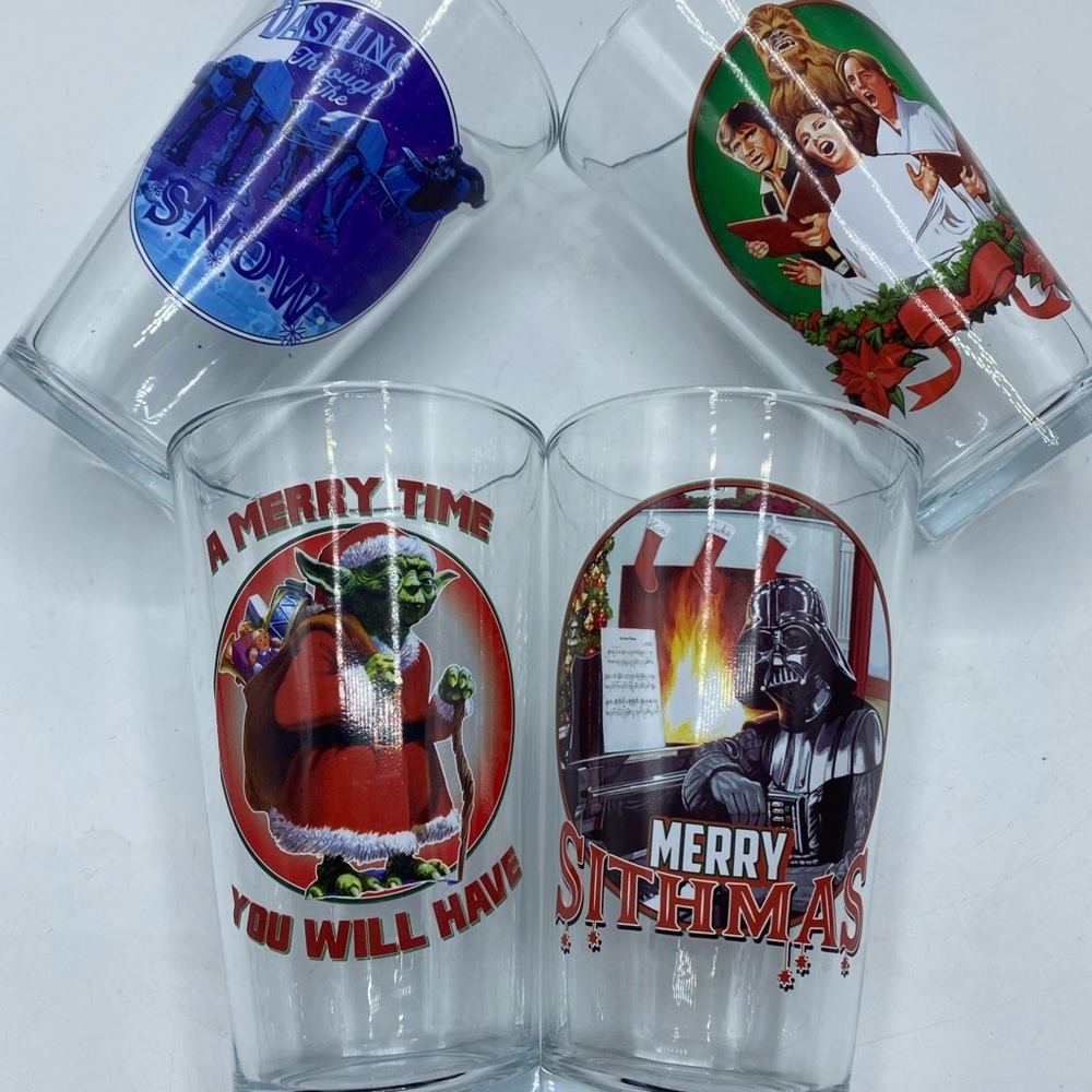4 Star Wars AT-AT Holiday Glass 2019 Silver Buffalo Christmas Merry Stithmas